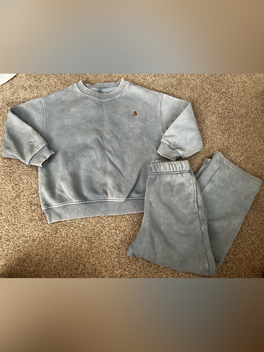 GAP Baby Blue Fleece Crewneck & Sweatpants Set - 4T